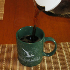 pouring a cup of coffee